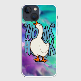 Чехол для iPhone 13 mini с принтом HONK HONK в городе Новоалтайск,  |  | Тематика изображения на принте: meme | untitled goose game | злой гусь | мем | птица