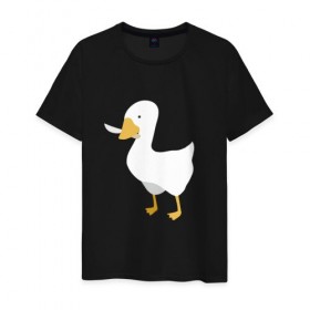 Мужская футболка хлопок с принтом untitled goose в городе Новоалтайск, 100% хлопок | прямой крой, круглый вырез горловины, длина до линии бедер, слегка спущенное плечо. | game | goose | untitled | videogame | видеоигры | гусь | игры | мем
