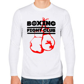 Мужской лонгслив хлопок с принтом Boxing Fight club в городе Новоалтайск, 100% хлопок |  | boxer | boxing | boxing gloves | fight club | бойцовский клуб | бокс | боксер | боксерские перчатки