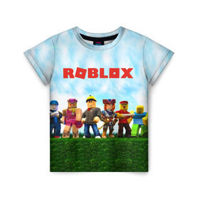 Детская футболка 3D с принтом ROBLOX в городе Новоалтайск, 100% гипоаллергенный полиэфир | прямой крой, круглый вырез горловины, длина до линии бедер, чуть спущенное плечо, ткань немного тянется | roblox | roblox simulator. | код роблокс | роблокс | роблокс симулятор