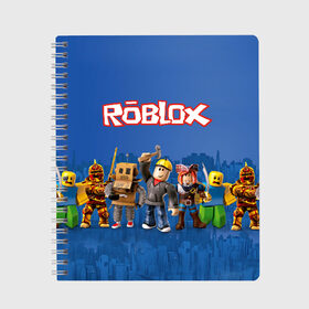 Тетрадь с принтом ROBLOX в городе Новоалтайск, 100% бумага | 48 листов, плотность листов — 60 г/м2, плотность картонной обложки — 250 г/м2. Листы скреплены сбоку удобной пружинной спиралью. Уголки страниц и обложки скругленные. Цвет линий — светло-серый
 | roblox | roblox simulator. | код роблокс | роблокс | роблокс симулятор