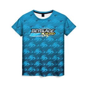 Женская футболка 3D с принтом Beyblade Burst. в городе Новоалтайск, 100% полиэфир ( синтетическое хлопкоподобное полотно) | прямой крой, круглый вырез горловины, длина до линии бедер | beyblade burst | аниме | бейблэйд бёрст | игра