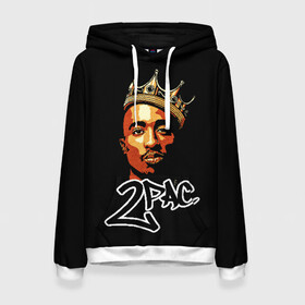 Женская толстовка 3D с принтом 2pac в городе Новоалтайск, 100% полиэстер  | двухслойный капюшон со шнурком для регулировки, мягкие манжеты на рукавах и по низу толстовки, спереди карман-кенгуру с мягким внутренним слоем. | 2pac | nigga | oldschool | pac | rap | нигга | олдскулл | пак | рэп | тупак