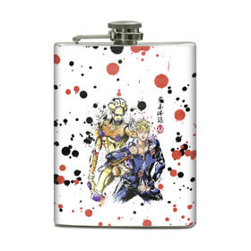 Фляга с принтом JoJos Bizarre Adventure в городе Новоалтайск, металлический корпус | емкость 0,22 л, размер 125 х 94 мм. Виниловая наклейка запечатывается полностью | adventure | bizarre | joestar | jojo | jojos | jonathan | joseph | joutarou | kuujou | manga | джоджо | джозеф | джонатан | джостар | дзётаро | кудзё | манга | невероятные | приключения