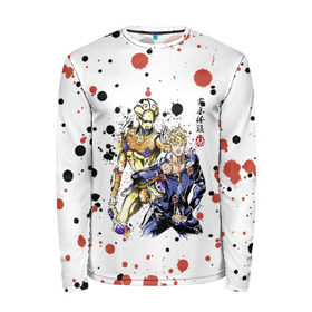 Мужской лонгслив 3D с принтом JoJos Bizarre Adventure в городе Новоалтайск, 100% полиэстер | длинные рукава, круглый вырез горловины, полуприлегающий силуэт | adventure | bizarre | joestar | jojo | jojos | jonathan | joseph | joutarou | kuujou | manga | джоджо | джозеф | джонатан | джостар | дзётаро | кудзё | манга | невероятные | приключения