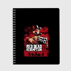 Тетрадь с принтом Red Dead Redemption в городе Новоалтайск, 100% бумага | 48 листов, плотность листов — 60 г/м2, плотность картонной обложки — 250 г/м2. Листы скреплены сбоку удобной пружинной спиралью. Уголки страниц и обложки скругленные. Цвет линий — светло-серый
 | dead | gamer | john | marston | rdr | red | redemption | rockstar | shooter | western | вестерн | джон | марстон | шутер