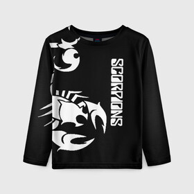 Детский лонгслив 3D с принтом SCORPIONS | СКОРПИОНС в городе Новоалтайск, 100% полиэстер | длинные рукава, круглый вырез горловины, полуприлегающий силуэт
 | black | scorpions | клаус майне | маттиас ябс | микки ди | павел мончивода | рудольф шенкер | скорпион | скорпионс | чёрный