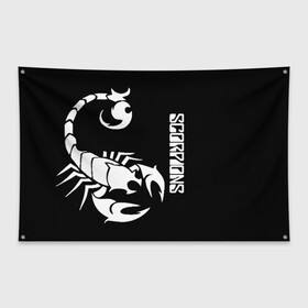 Флаг-баннер с принтом SCORPIONS СКОРПИОНС в городе Новоалтайск, 100% полиэстер | размер 67 х 109 см, плотность ткани — 95 г/м2; по краям флага есть четыре люверса для крепления | black | scorpions | клаус майне | маттиас ябс | микки ди | павел мончивода | рудольф шенкер | скорпион | скорпионс | чёрный