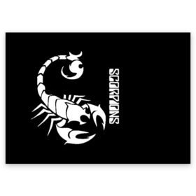Поздравительная открытка с принтом SCORPIONS | СКОРПИОНС в городе Новоалтайск, 100% бумага | плотность бумаги 280 г/м2, матовая, на обратной стороне линовка и место для марки
 | black | scorpions | клаус майне | маттиас ябс | микки ди | павел мончивода | рудольф шенкер | скорпион | скорпионс | чёрный