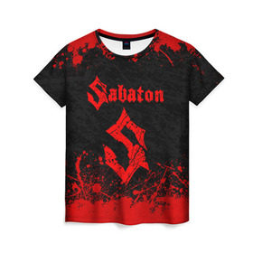Женская футболка 3D с принтом SABATON в городе Новоалтайск, 100% полиэфир ( синтетическое хлопкоподобное полотно) | прямой крой, круглый вырез горловины, длина до линии бедер | sabaton | даниель муллбак | йоаким броден | крис рёланд | оскар монтелиус | пэр сундстрём | рикард сунден | сабатон | тоббе энглунд | томми юханссон | ханнес ван дал