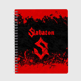 Тетрадь с принтом SABATON в городе Новоалтайск, 100% бумага | 48 листов, плотность листов — 60 г/м2, плотность картонной обложки — 250 г/м2. Листы скреплены сбоку удобной пружинной спиралью. Уголки страниц и обложки скругленные. Цвет линий — светло-серый
 | sabaton | даниель муллбак | йоаким броден | крис рёланд | оскар монтелиус | пэр сундстрём | рикард сунден | сабатон | тоббе энглунд | томми юханссон | ханнес ван дал