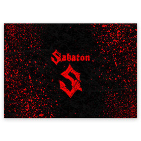 Поздравительная открытка с принтом SABATON в городе Новоалтайск, 100% бумага | плотность бумаги 280 г/м2, матовая, на обратной стороне линовка и место для марки
 | sabaton | даниель муллбак | йоаким броден | крис рёланд | оскар монтелиус | пэр сундстрём | рикард сунден | сабатон | тоббе энглунд | томми юханссон | ханнес ван дал