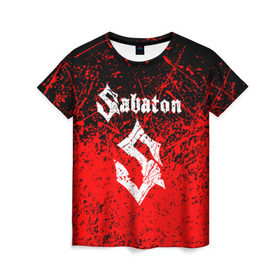 Женская футболка 3D с принтом SABATON в городе Новоалтайск, 100% полиэфир ( синтетическое хлопкоподобное полотно) | прямой крой, круглый вырез горловины, длина до линии бедер | sabaton | даниель муллбак | йоаким броден | крис рёланд | оскар монтелиус | пэр сундстрём | рикард сунден | сабатон | тоббе энглунд | томми юханссон | ханнес ван дал