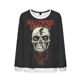 Мужской свитшот 3D с принтом Hollywood Undead в городе Новоалтайск, 100% полиэстер с мягким внутренним слоем | круглый вырез горловины, мягкая резинка на манжетах и поясе, свободная посадка по фигуре | hollywood | logo | mask | rap | rock | skull | undead | голливуд | лого | логотип | маски | нежить | реп | рок | рэп | череп | черепа