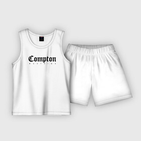 Детская пижама с шортами хлопок с принтом Compton west side в городе Новоалтайск,  |  | Тематика изображения на принте: compton | west side | вест сайд | вестсайд | западная сторона | западное побережье | калифорния | комптон | лос анджелес | надпись | реп | реперская | рэп