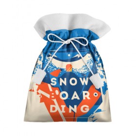 Подарочный 3D мешок с принтом SNOW BOAR DING в городе Новоалтайск, 100% полиэстер | Размер: 29*39 см | Тематика изображения на принте: горы | зима | природа | снег | сноуборд | спорт