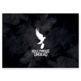 Поздравительная открытка с принтом HOLLYWOOD UNDEAD в городе Новоалтайск, 100% бумага | плотность бумаги 280 г/м2, матовая, на обратной стороне линовка и место для марки
 | deuce | hollywood undead | hu | j dog | shady jeff | голивудская нежить | голливуд | даниэль мурильо | джордан террелл | джордж артур рейган | дилан альварес | мэттью сент клер | нежить