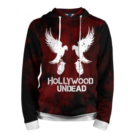 Мужская толстовка 3D с принтом HOLLYWOOD UNDEAD в городе Новоалтайск, 100% полиэстер | двухслойный капюшон со шнурком для регулировки, мягкие манжеты на рукавах и по низу толстовки, спереди карман-кенгуру с мягким внутренним слоем. | deuce | hollywood undead | hu | j dog | shady jeff | голивудская нежить | голливуд | даниэль мурильо | джордан террелл | джордж артур рейган | дилан альварес | мэттью сент клер | нежить