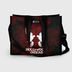 Сумка-шоппер 3D с принтом HOLLYWOOD UNDEAD в городе Новоалтайск, 100% полиэстер | застегивается на металлическую кнопку; внутренний карман застегивается на молнию. Стенки укреплены специальным мягким материалом, чтобы защитить содержимое от несильных ударов
 | deuce | hollywood undead | hu | j dog | shady jeff | голивудская нежить | голливуд | даниэль мурильо | джордан террелл | джордж артур рейган | дилан альварес | мэттью сент клер | нежить