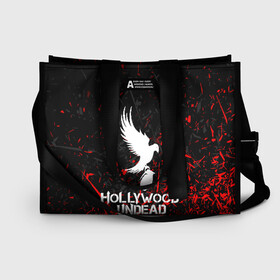 Сумка-шоппер 3D с принтом HOLLYWOOD UNDEAD в городе Новоалтайск, 100% полиэстер | застегивается на металлическую кнопку; внутренний карман застегивается на молнию. Стенки укреплены специальным мягким материалом, чтобы защитить содержимое от несильных ударов
 | deuce | hollywood undead | hu | j dog | shady jeff | голливуд | голливудская нежить | даниэль мурильо | джордан террелл | джордж артур рейган | дилан альварес | мэттью сент клер | нежить