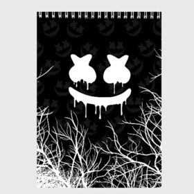 Скетчбук с принтом MARSHMELLO HALLOWEEN в городе Новоалтайск, 100% бумага
 | 48 листов, плотность листов — 100 г/м2, плотность картонной обложки — 250 г/м2. Листы скреплены сверху удобной пружинной спиралью | america | dj | halloween | marshmello | marshmello halloween | usa | америка | маршмелло | маршмелло хеллоуин | хеллоуин | хэллоуин