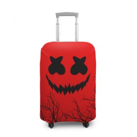 Чехол для чемодана 3D с принтом MARSHMELLO HALLOWEEN в городе Новоалтайск, 86% полиэфир, 14% спандекс | двустороннее нанесение принта, прорези для ручек и колес | america | dj | halloween | marshmello | marshmello halloween | usa | америка | маршмелло | маршмелло хеллоуин | хеллоуин | хэллоуин
