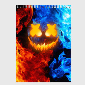 Скетчбук с принтом MARSHMELLO HALLOWEEN в городе Новоалтайск, 100% бумага
 | 48 листов, плотность листов — 100 г/м2, плотность картонной обложки — 250 г/м2. Листы скреплены сверху удобной пружинной спиралью | america | dj | halloween | marshmello | marshmello halloween | usa | америка | маршмелло | маршмелло хеллоуин | хеллоуин | хэллоуин