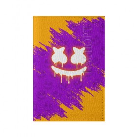 Обложка для паспорта матовая кожа с принтом MARSHMELLO HALLOWEEN в городе Новоалтайск, натуральная матовая кожа | размер 19,3 х 13,7 см; прозрачные пластиковые крепления | 