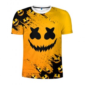 Мужская футболка 3D спортивная с принтом MARSHMELLO HALLOWEEN в городе Новоалтайск, 100% полиэстер с улучшенными характеристиками | приталенный силуэт, круглая горловина, широкие плечи, сужается к линии бедра | Тематика изображения на принте: america | dj | halloween | marshmello | marshmello halloween | usa | америка | маршмелло | маршмелло хеллоуин | хеллоуин | хэллоуин