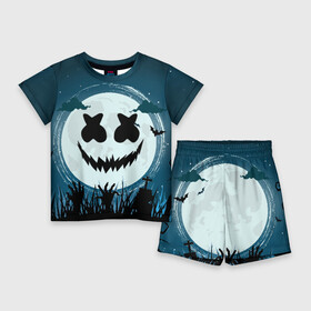 Детский костюм с шортами 3D с принтом MARSHMELLO HALLOWEEN в городе Новоалтайск,  |  | america | dj | halloween | marshmello | marshmello halloween | usa | америка | маршмелло | маршмелло хеллоуин | хеллоуин | хэллоуин