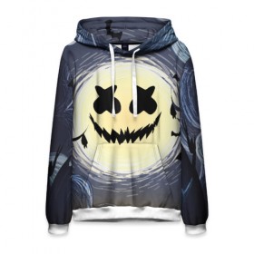 Мужская толстовка 3D с принтом MARSHMELLO HALLOWEEN в городе Новоалтайск, 100% полиэстер | двухслойный капюшон со шнурком для регулировки, мягкие манжеты на рукавах и по низу толстовки, спереди карман-кенгуру с мягким внутренним слоем. | Тематика изображения на принте: america | dj | halloween | marshmello | marshmello halloween | usa | америка | маршмелло | маршмелло хеллоуин | хеллоуин | хэллоуин