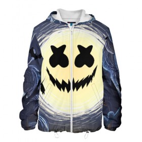 Мужская куртка 3D с принтом MARSHMELLO HALLOWEEN в городе Новоалтайск, ткань верха — 100% полиэстер, подклад — флис | прямой крой, подол и капюшон оформлены резинкой с фиксаторами, два кармана без застежек по бокам, один большой потайной карман на груди. Карман на груди застегивается на липучку | america | dj | halloween | marshmello | marshmello halloween | usa | америка | маршмелло | маршмелло хеллоуин | хеллоуин | хэллоуин