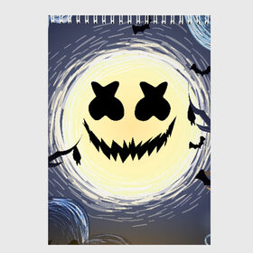 Скетчбук с принтом MARSHMELLO HALLOWEEN в городе Новоалтайск, 100% бумага
 | 48 листов, плотность листов — 100 г/м2, плотность картонной обложки — 250 г/м2. Листы скреплены сверху удобной пружинной спиралью | america | dj | halloween | marshmello | marshmello halloween | usa | америка | маршмелло | маршмелло хеллоуин | хеллоуин | хэллоуин