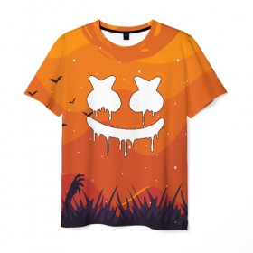Мужская футболка 3D с принтом MARSHMELLO HALLOWEEN в городе Новоалтайск, 100% полиэфир | прямой крой, круглый вырез горловины, длина до линии бедер | Тематика изображения на принте: america | dj | halloween | marshmello | marshmello halloween | usa | америка | маршмелло | маршмелло хеллоуин | хеллоуин | хэллоуин