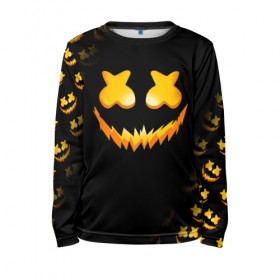 Детский лонгслив 3D с принтом MARSHMELLO HALLOWEEN в городе Новоалтайск, 100% полиэстер | длинные рукава, круглый вырез горловины, полуприлегающий силуэт
 | america | dj | halloween | marshmello | marshmello halloween | usa | америка | маршмелло | маршмелло хеллоуин | хеллоуин | хэллоуин