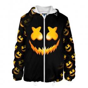 Мужская куртка 3D с принтом MARSHMELLO HALLOWEEN в городе Новоалтайск, ткань верха — 100% полиэстер, подклад — флис | прямой крой, подол и капюшон оформлены резинкой с фиксаторами, два кармана без застежек по бокам, один большой потайной карман на груди. Карман на груди застегивается на липучку | america | dj | halloween | marshmello | marshmello halloween | usa | америка | маршмелло | маршмелло хеллоуин | хеллоуин | хэллоуин