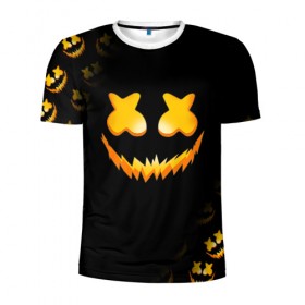 Мужская футболка 3D спортивная с принтом MARSHMELLO HALLOWEEN в городе Новоалтайск, 100% полиэстер с улучшенными характеристиками | приталенный силуэт, круглая горловина, широкие плечи, сужается к линии бедра | Тематика изображения на принте: america | dj | halloween | marshmello | marshmello halloween | usa | америка | маршмелло | маршмелло хеллоуин | хеллоуин | хэллоуин