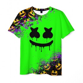 Мужская футболка 3D с принтом MARSHMELLO HALLOWEEN в городе Новоалтайск, 100% полиэфир | прямой крой, круглый вырез горловины, длина до линии бедер | Тематика изображения на принте: america | dj | halloween | marshmello | marshmello halloween | usa | америка | маршмелло | маршмелло хеллоуин | хеллоуин | хэллоуин