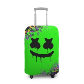 Чехол для чемодана 3D с принтом MARSHMELLO HALLOWEEN в городе Новоалтайск, 86% полиэфир, 14% спандекс | двустороннее нанесение принта, прорези для ручек и колес | america | dj | halloween | marshmello | marshmello halloween | usa | америка | маршмелло | маршмелло хеллоуин | хеллоуин | хэллоуин