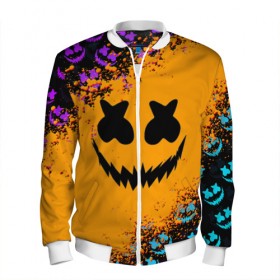 Мужской бомбер 3D с принтом MARSHMELLO HALLOWEEN в городе Новоалтайск, 100% полиэстер | застегивается на молнию, по бокам два кармана без застежек, по низу бомбера и на воротнике - эластичная резинка | Тематика изображения на принте: america | dj | halloween | marshmello | marshmello halloween | usa | америка | маршмелло | маршмелло хеллоуин | хеллоуин | хэллоуин