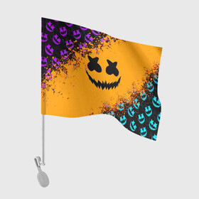 Флаг для автомобиля с принтом MARSHMELLO HALLOWEEN | МАРШМЕЛЛО ХЕЛЛОУИН в городе Новоалтайск, 100% полиэстер | Размер: 30*21 см | america | dj | halloween | marshmello | marshmello halloween | usa | америка | маршмелло | маршмелло хеллоуин | хеллоуин | хэллоуин
