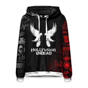 Мужская толстовка 3D с принтом HOLLYWOOD UNDEAD в городе Новоалтайск, 100% полиэстер | двухслойный капюшон со шнурком для регулировки, мягкие манжеты на рукавах и по низу толстовки, спереди карман-кенгуру с мягким внутренним слоем. | deuce | hollywood undead | hu | j dog | shady jeff | голливуд | голливудская нежить | даниэль мурильо | джордан террелл | джордж артур рейган | дилан альварес | мэттью сент клер | нежить
