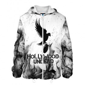 Мужская куртка 3D с принтом HOLLYWOOD UNDEAD в городе Новоалтайск, ткань верха — 100% полиэстер, подклад — флис | прямой крой, подол и капюшон оформлены резинкой с фиксаторами, два кармана без застежек по бокам, один большой потайной карман на груди. Карман на груди застегивается на липучку | deuce | hollywood undead | hu | j dog | shady jeff | голливуд | голливудская нежить | даниэль мурильо | джордан террелл | джордж артур рейган | дилан альварес | мэттью сент клер | нежить