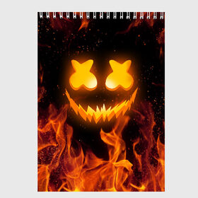Скетчбук с принтом MARSHMELLO HALLOWEEN в городе Новоалтайск, 100% бумага
 | 48 листов, плотность листов — 100 г/м2, плотность картонной обложки — 250 г/м2. Листы скреплены сверху удобной пружинной спиралью | america | dj | halloween | marshmello | marshmello halloween | usa | америка | маршмелло | маршмелло хеллоуин | хеллоуин