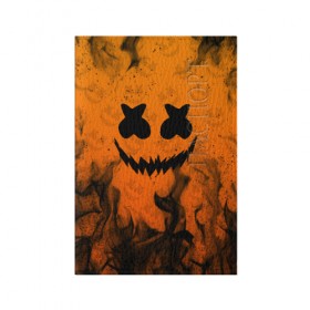 Обложка для паспорта матовая кожа с принтом MARSHMELLO HALLOWEEN в городе Новоалтайск, натуральная матовая кожа | размер 19,3 х 13,7 см; прозрачные пластиковые крепления | 
