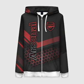Женская толстовка 3D на молнии с принтом Arsenal F C в городе Новоалтайск, 100% полиэстер | длина до линии бедра, манжеты и пояс оформлены мягкой тканевой резинкой, двухслойный капюшон со шнурком для регулировки, спереди молния, по бокам два кармана | arsenal fc | aubameyang | bellerin | football | guendouzi | ozil | premier league | soccer | арсенал | лаказетт | лига | мартинелли | мхитарян | озил | премьер | роб холдинг | торрейра | фк