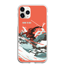 Чехол для iPhone 11 Pro матовый с принтом BORN TO SKI в городе Новоалтайск, Силикон |  | Тематика изображения на принте: горы | зима | лыжи | природа | снег | спорт