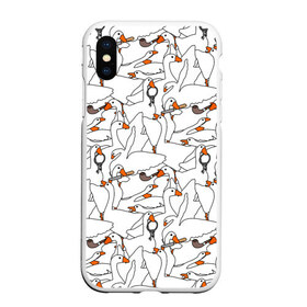 Чехол для iPhone XS Max матовый с принтом Злой гусь в городе Новоалтайск, Силикон | Область печати: задняя сторона чехла, без боковых панелей | Тематика изображения на принте: goose | honk | untitled goose game | гусь | гусь игра | злой гусь | игра про гуся | кря | отвратительный гусь