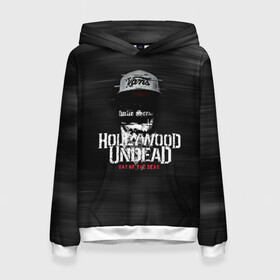 Женская толстовка 3D с принтом Hollywood Undead в городе Новоалтайск, 100% полиэстер  | двухслойный капюшон со шнурком для регулировки, мягкие манжеты на рукавах и по низу толстовки, спереди карман-кенгуру с мягким внутренним слоем. | charlie scene | danny | funny man | hollywood undead | hu | j dog | johnny 3 tears | андед | голивуд | голливудская | группа | гу | нежить | реп | рок | рэп | рэпкор | ундед | ундэ
