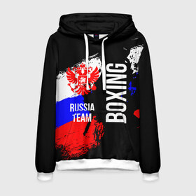 Мужская толстовка 3D с принтом Boxing Russia Team в городе Новоалтайск, 100% полиэстер | двухслойный капюшон со шнурком для регулировки, мягкие манжеты на рукавах и по низу толстовки, спереди карман-кенгуру с мягким внутренним слоем. | boxer | boxing | russia team | бокс | боксер | сборная россии | тайский бокс